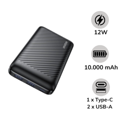 Pin sạc dự phòng Innostyle 10.000 mAh 12W PowerSmart IP12SA