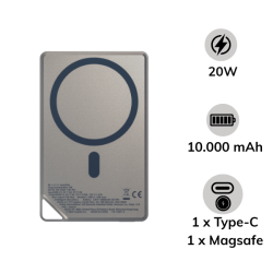 Pin sạc dự phòng Mophie Essentials Snap+ 10.000 mAh Metallic