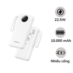 Pin sạc dự phòng Pisen 10.000 mAh 22.5W Quick PowerLink Round