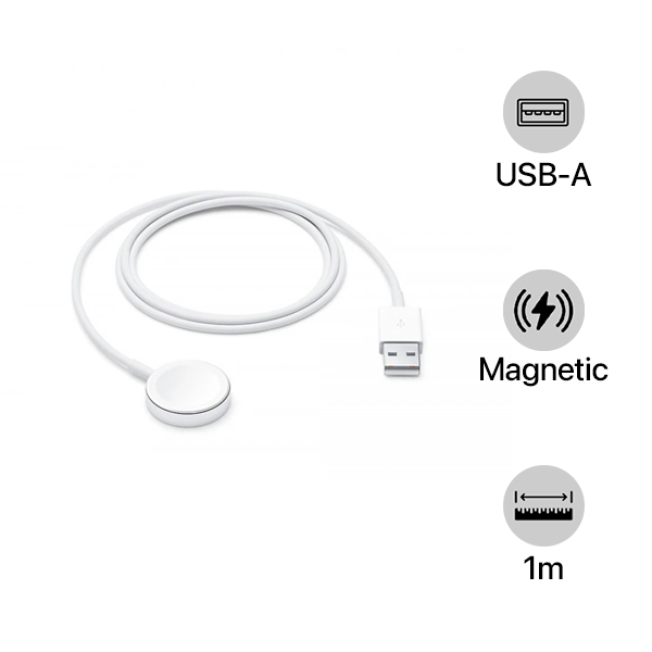 MX2E2ZA A - Sạc Apple Watch Magnetic USB-A Chính Hãng (1m)