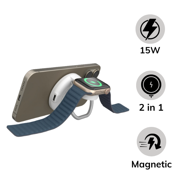 Đế sạc không dây HyperJuice Qi2 2 in 1 Magnetic Charging Stand