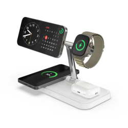 HJ3004WHGL - Đế sạc không dây Hyperjuice Qi2 4in1 Magnetic Charging Stand