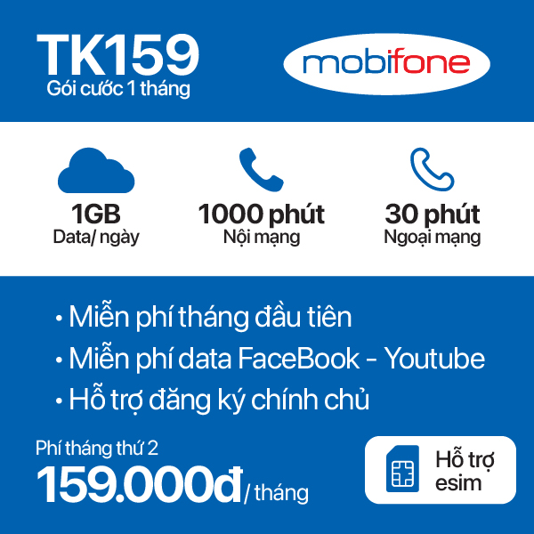Sim 4G Mobifone TK159