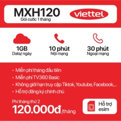 Sim 4G Viettel MXH120