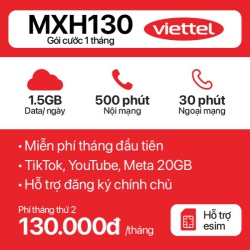 Sim 4G Viettel MXH130