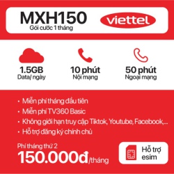 Sim 4G Viettel MXH150