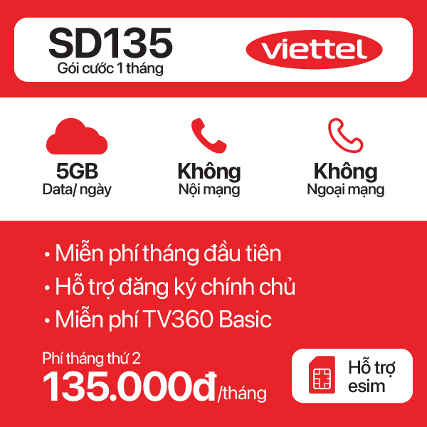 Sim 4G Viettel SD135