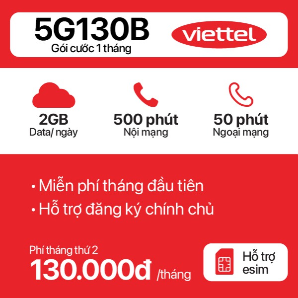 Sim 5G Viettel 5G130B