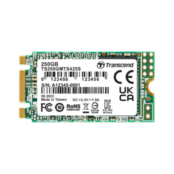 Ổ cứng SSD gắn trong Transcend MTS425S 250GB M.2 2242 SATA III 3D-NAND upto 530MB s (TS250GMTS425S)