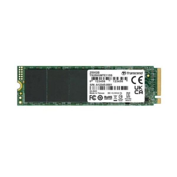 Ổ cứng SSD gắn trong Transcend SSD115S 250GB M.2 2280 PCIe Gen3x4 upto 3200MB s (TS250GMTE115S)