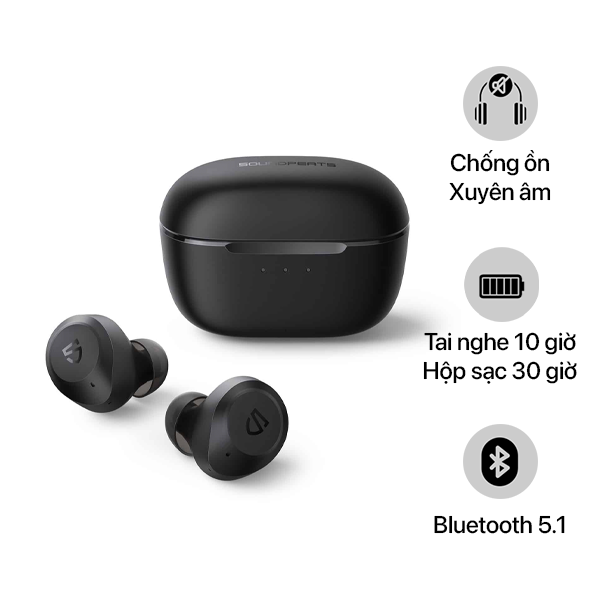 TRUET2BK - Tai nghe Bluetooth Earbuds SoundPEATS T2