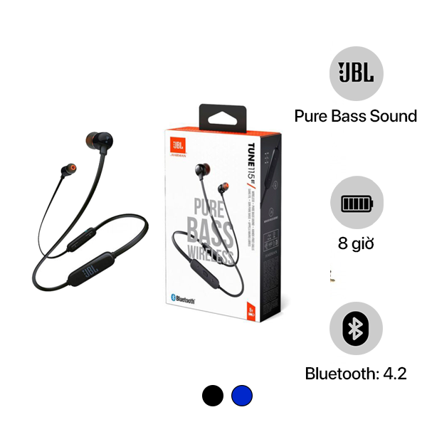 JBLT115BTBLKAS - Tai nghe Bluetooth JBL Tune 115BT