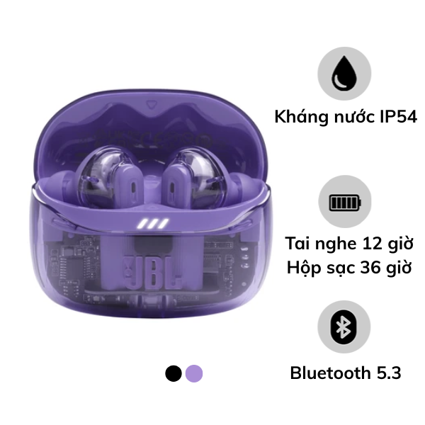 Tai nghe Bluetooth JBL Tune Beam 2 Ghost