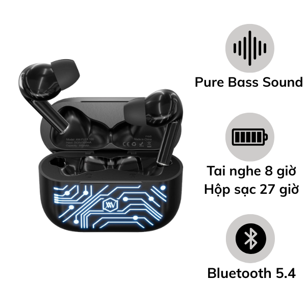 Tai nghe Bluetooth True Wireless Alpha Works FLEX 100