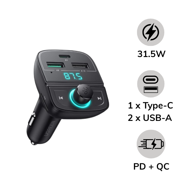 Tẩu sạc Oto 3 cổng Ugreen 15W CD229