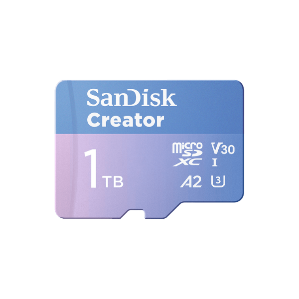 Thẻ nhớ micro SanDisk Creator 1TB V30 U3 C10 A2 UHS-I up to 190MB s (SDSQXAV-1T00-GN6MS)