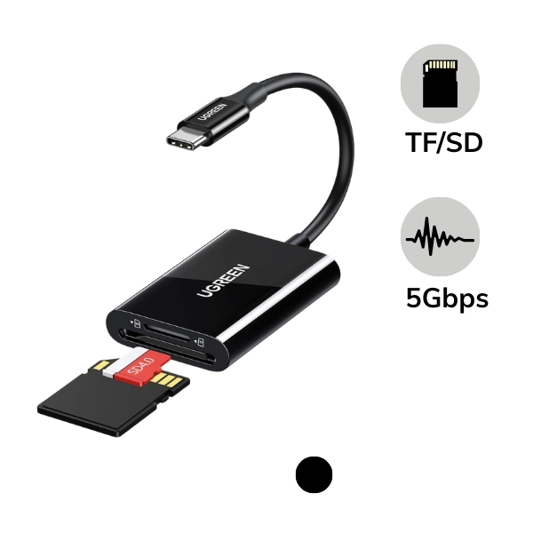 Đầu đọc thẻ nhớ SD TF chuẩn Type-C Ugreen 35622 (hỗ trợ thẻ 2TB)