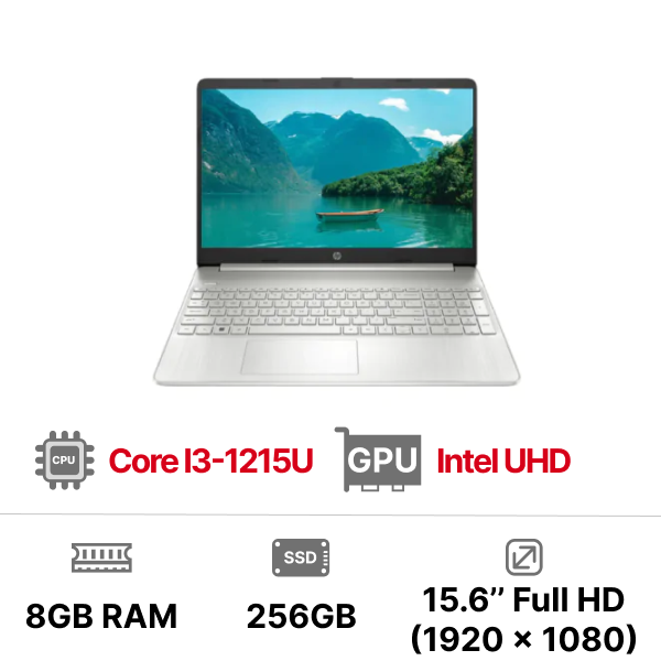 Laptop HP 15S-FQ5231TU I3-1215U 8GB 256GB SSD 15.6 INCH FHD WIN 11 HOME SILVER 8U241PA