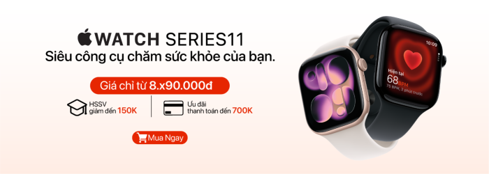 Apple Watch S11 ưu đãi thanh toán đến 700.000đ tại Minh Tuấn Mobile