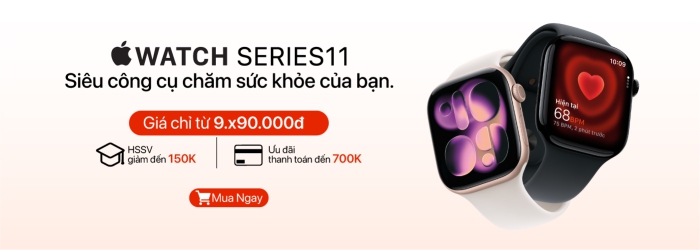 Apple Watch S11 ưu đãi thanh toán đến 700.000đ tại Minh Tuấn Mobile