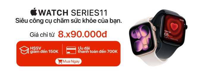 Apple Watch S11 ưu đãi thanh toán đến 700.000đ tại Minh Tuấn Mobile