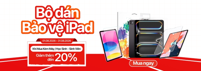 Chương trình dán iPad giảm giá 20% khi mua kèm máy, hoặc là học sinh - sinh viên tại Minh Tuấn Mobile