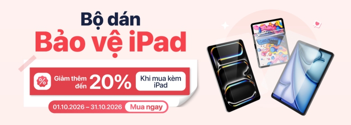 Chương trình dán iPad giảm giá 20% khi mua kèm máy tại Minh Tuấn Mobile