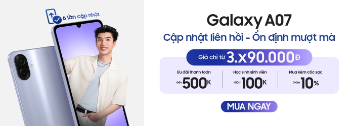 Galaxy A07 ưu đãi thanh toán đến 500.000 đồng tại Minh Tuấn Mobile