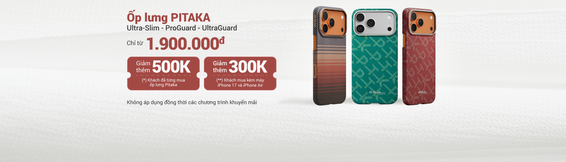 Giảm đến 500K khi mua ốp lưng Pitaka tại Minh Tuấn Mobile