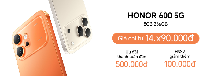 HONOR 600 5G  8GB 256GB ưu đãi thanh toán đến 500.000 đồng, HSSV giảm thêm 100.000 đồng tại Minh Tuấn Mobile