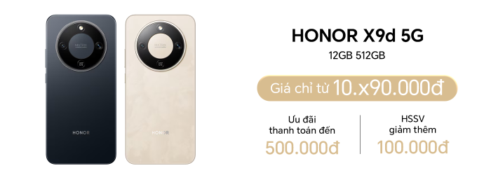 HONOR X9d 5G  12GB 512GB ưu đãi thanh toán đến 500.000 đồng, HSSV giảm thêm 100.000 đồng tại Minh Tuấn Mobile