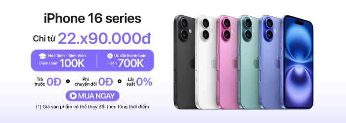 iPhone 16 Series ưu đãi thanh toán lên đến 700.000đ, giá tốt tại Minh Tuấn Mobile