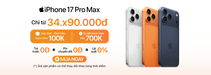 iPhone 17 Pro Max ưu đãi thanh toán lên đến 700.000đ, giá tốt tại Minh Tuấn Mobile