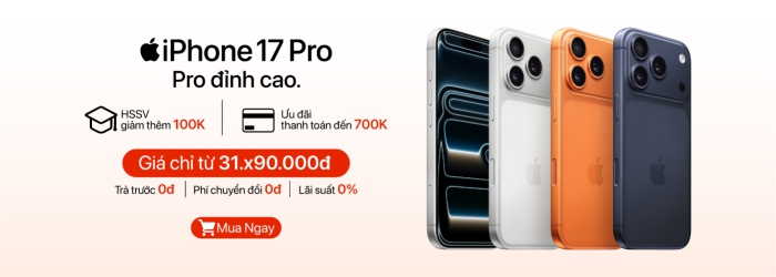 iPhone 17 Pro ưu đãi thanh toán lên đến 700.000đ, giá tốt tại Minh Tuấn Mobile