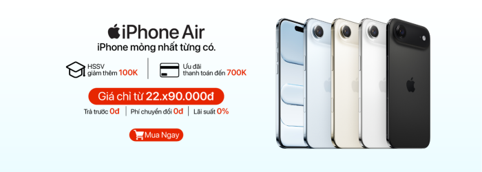 iPhone Air ưu đãi thanh toán lên đến 700.000đ, giá tốt tại Minh Tuấn Mobile