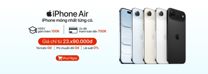 iPhone Air ưu đãi thanh toán lên đến 700.000đ, giá tốt tại Minh Tuấn Mobile