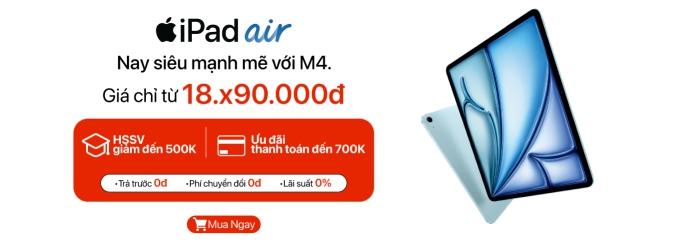 MacBook Air học sinh - sinh viên giảm đến 500K, ưu đãi thanh toán đến 700K, giá tốt tại Minh Tuấn Mobile