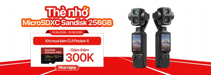 Mua kèm Pocket 4 tại Minh Tuấn Mobile, thẻ nhớ giảm đến 300K