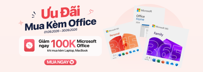 Mua phần mềm Office tháng 9 giảm thêm 100k khi mua kèm iphone ipad macbook laptop