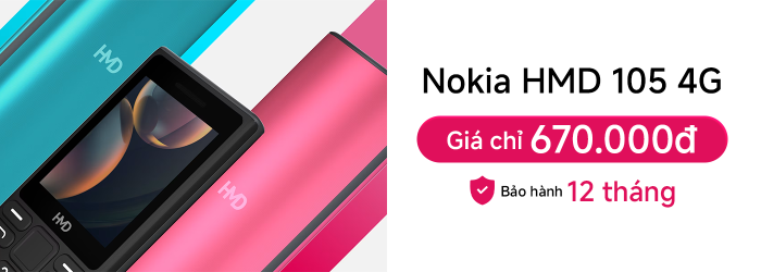 Nokia HMD 105 4G giá chỉ 670.000 đồng, bảo hành chính hãng 12 tháng tại Minh Tuấn Mobile
