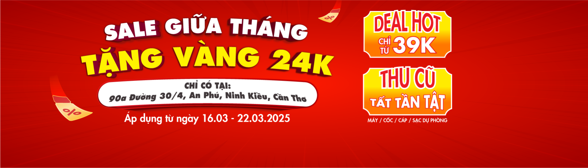 SALE GIỮA THÁNG - TẶNG VÀNG 24K