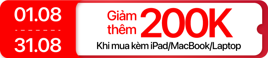 Tháng 8 - Bao da kèm bàn phím giảm thêm 100K khi mua kèm máy