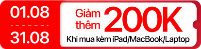 Tháng 8 - Bao da kèm bàn phím giảm thêm 100K khi mua kèm máy
