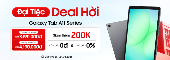 Tháng 8 Galaxy Tab A11 , Galaxy Tab A11 Plus giảm giá đến 200.000đ, ưu đãi chính hãng tại Minh Tuấn Mobile