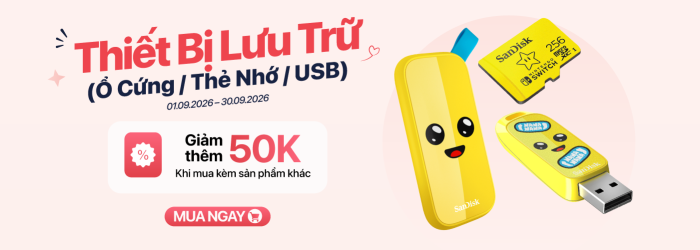 Mua kèm thiết bị lưu trữ tháng 8 giảm thêm 50K tại Minh Tuấn Mobile