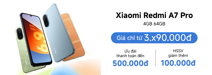 Xiaomi Redmi A7 Pro 4GB 64GB ưu đãi thanh toán đến 500.000 đồng, HSSV giảm thêm 100.000 đồng tại Minh Tuấn Mobile