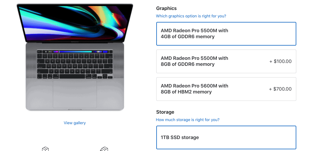 MacBook Pro 16 inch với bộ nâng cấp GPU mới